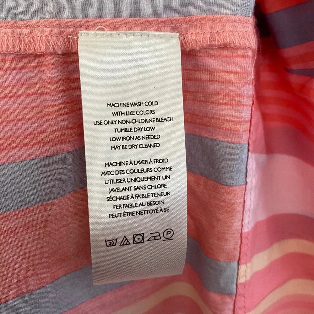 Free People NWT Primavera Cotton Tie Straps Stripe Midi Dress in Pink Size Large